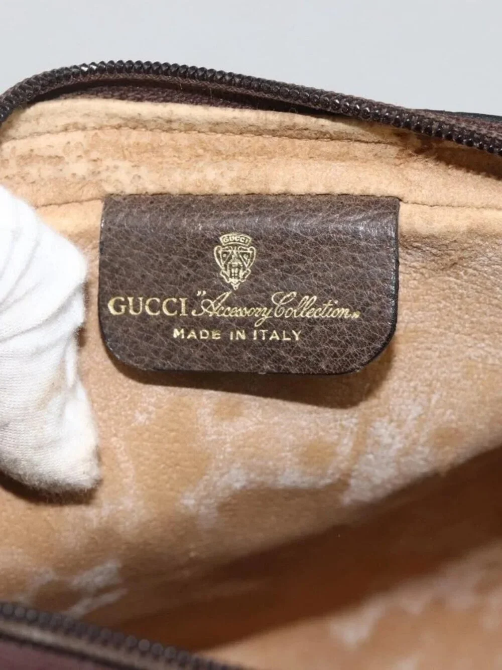GUCCI GG Supreme Web Sherry Line Shoulder Bag PVC Beige Gold 010 378 Auth BAZ183